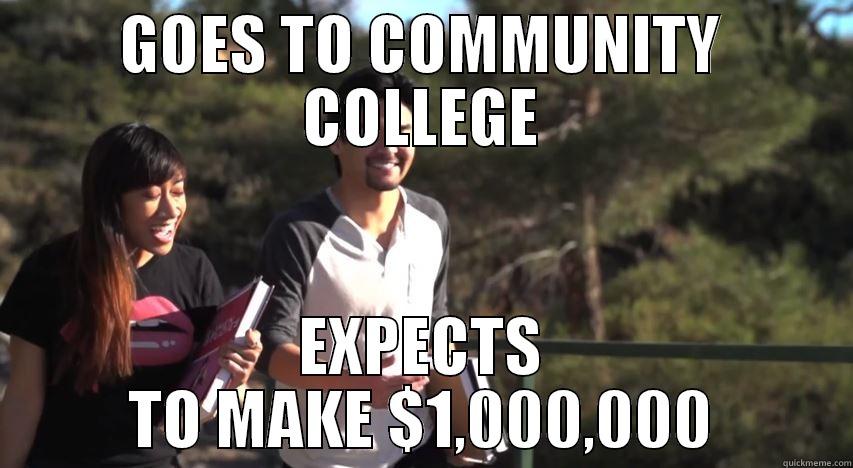 GOES TO COMMUNITY COLLEGE EXPECTS TO MAKE $1,000,000 Misc