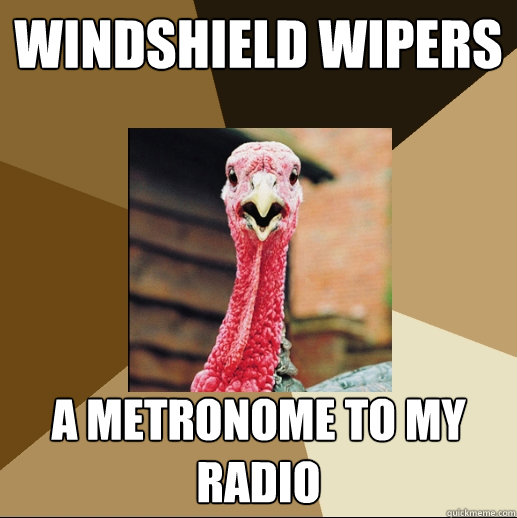 windshield wipers a metronome to my radio  