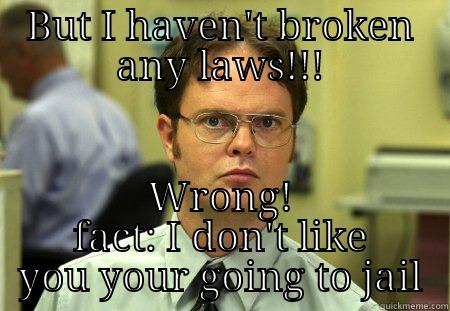 OC Andrews - BUT I HAVEN'T BROKEN ANY LAWS!!! WRONG! FACT: I DON'T LIKE YOU YOUR GOING TO JAIL Schrute