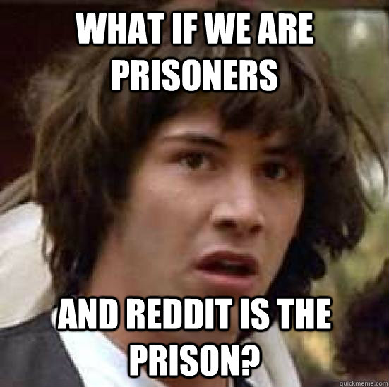 what if we are prisoners and reddit is the prison?  conspiracy keanu