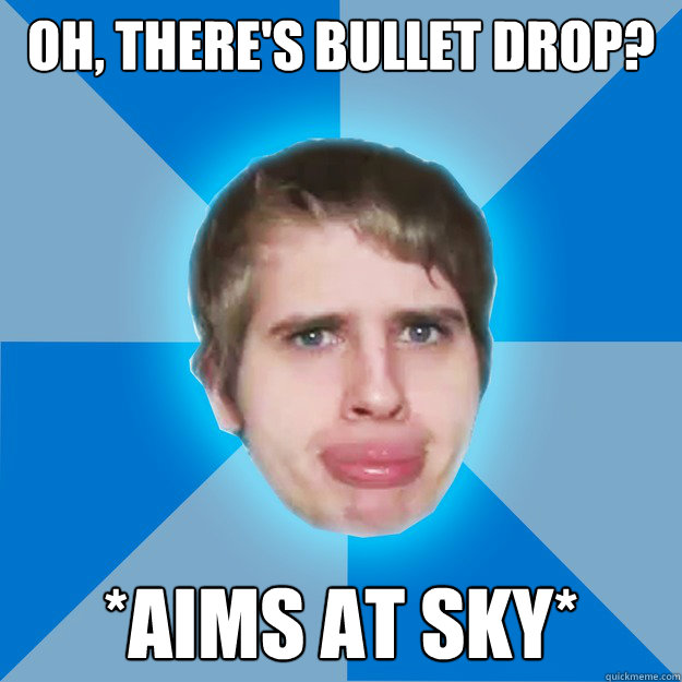 Oh, There's bullet drop? *Aims at sky*  