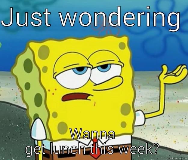 JUST WONDERING  WANNA GET LUNCH THIS WEEK? Tough Spongebob