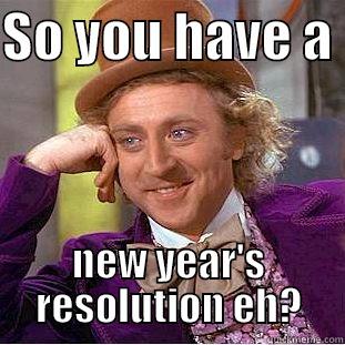 SO YOU HAVE A  NEW YEAR'S RESOLUTION EH? Condescending Wonka