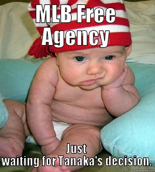 MLB FREE AGENCY JUST WAITING FOR TANAKA'S DECISION. Misc