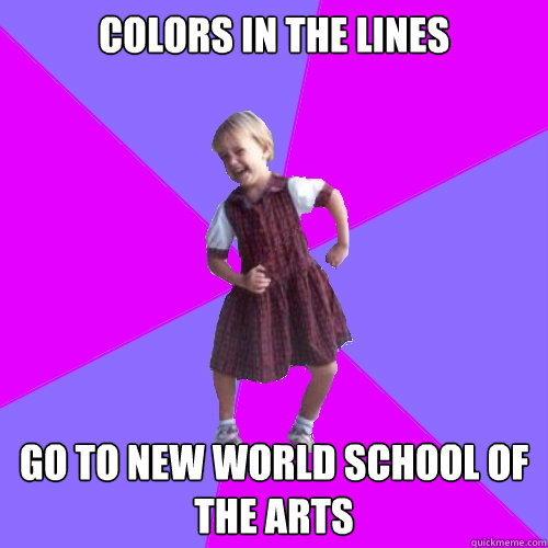 colors in the lines go to new world school of the arts  Socially awesome kindergartener