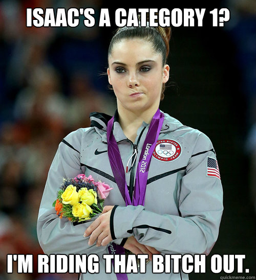 Isaac's a Category 1? I'm riding that bitch out.  McKayla Not Impressed