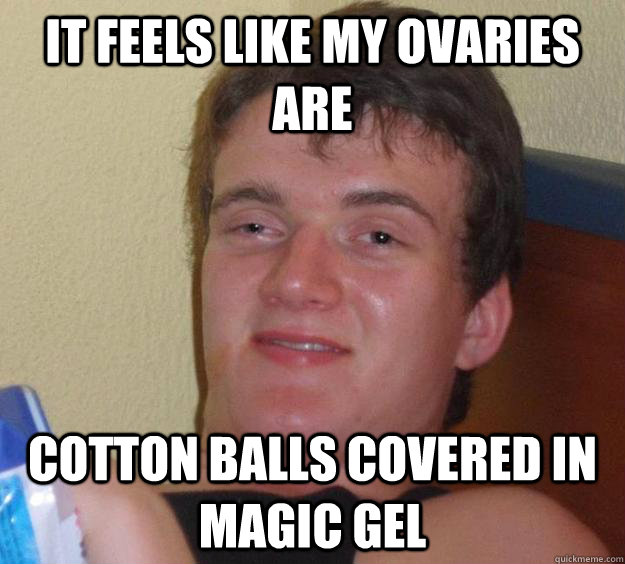 IT FEELS LIKE MY OVARIES ARE COTTON BALLS COVERED IN MAGIC GEL   10 Guy