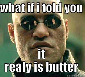 WHAT IF I TOLD YOU  IT REALY IS BUTTER Matrix Morpheus