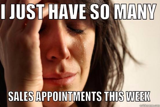 I JUST HAVE SO MANY  SALES APPOINTMENTS THIS WEEK First World Problems