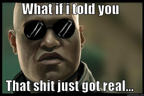 What If I Told You... -         WHAT IF I TOLD YOU             THAT SHIT JUST GOT REAL...    Misc