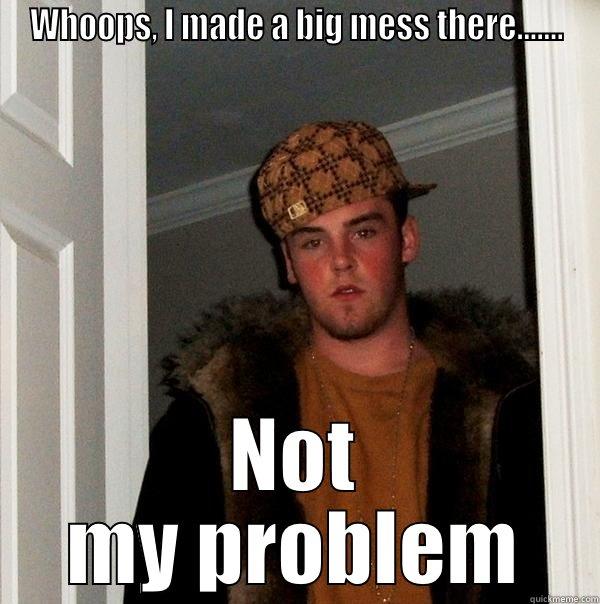 WHOOPS, I MADE A BIG MESS THERE....... NOT MY PROBLEM Scumbag Steve