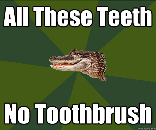 All These Teeth No Toothbrush  Ornery Alligator