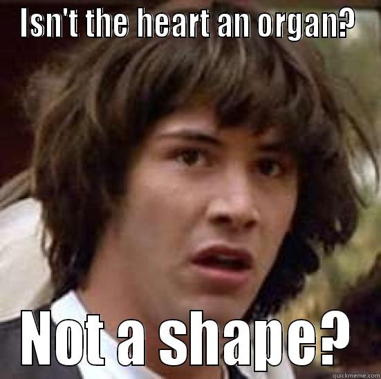 ISN'T THE HEART AN ORGAN? NOT A SHAPE? conspiracy keanu