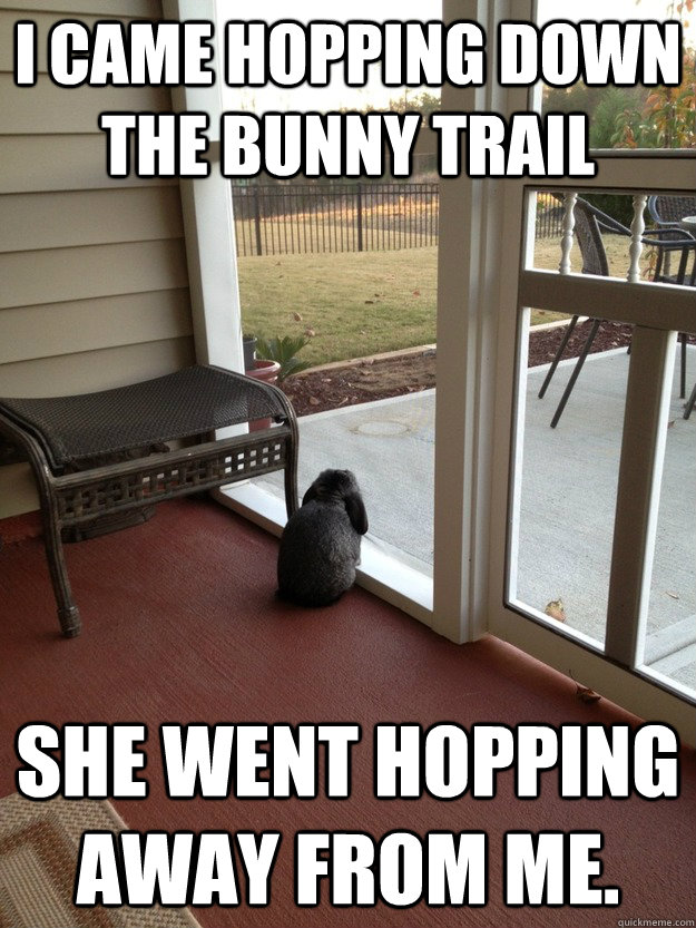 I came hopping down the bunny trail She went hopping away from me. - I came hopping down the bunny trail She went hopping away from me.  Misc