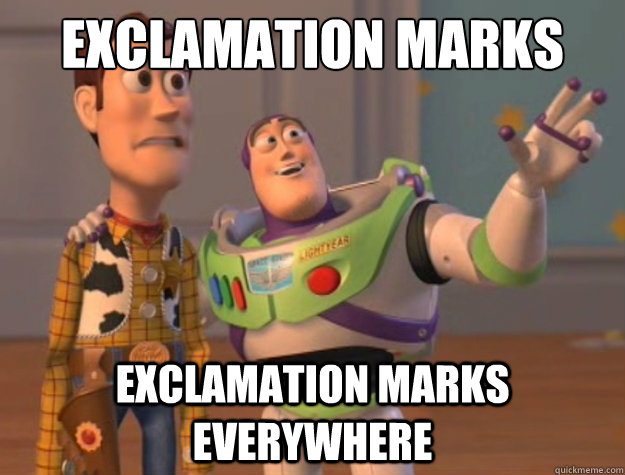 Exclamation marks exclamation marks everywhere - Exclamation marks exclamation marks everywhere  Toy Story