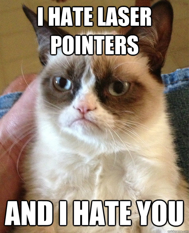 I hate laser pointers and I hate you  Grumpy Cat