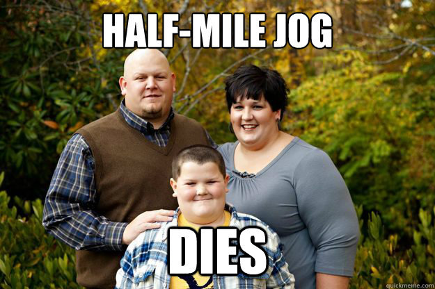 Half-mile jog Dies  Happy American Family