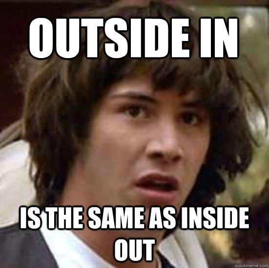 outside in is the same as inside out - outside in is the same as inside out  conspiracy keanu