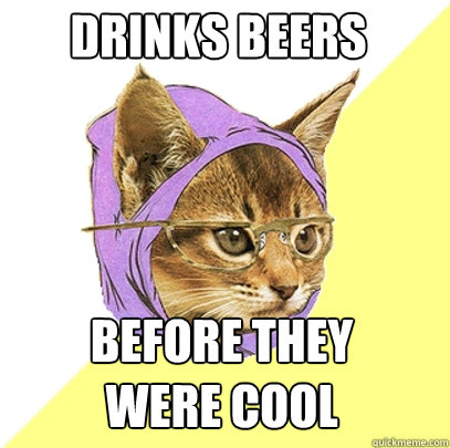 drinks beers before they 
were cool - drinks beers before they 
were cool  Hipster Kitty
