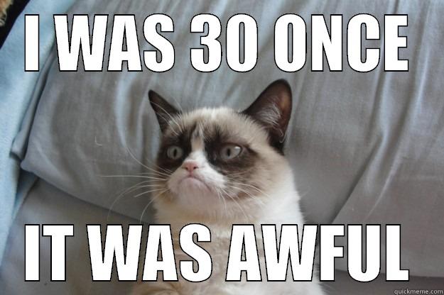 I WAS 30 ONCE IT WAS AWFUL Grumpy Cat