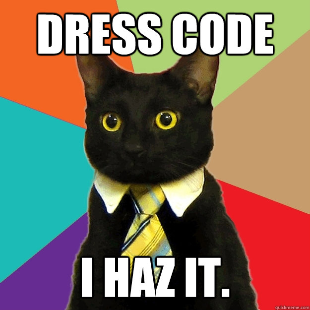 Dress Code I Haz It.  Business Cat