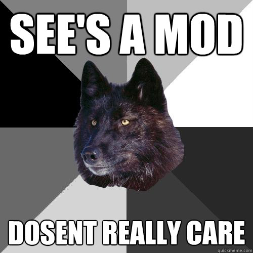 SEE'S A MOD DOSENT REALLY CARE  Sanity Wolf