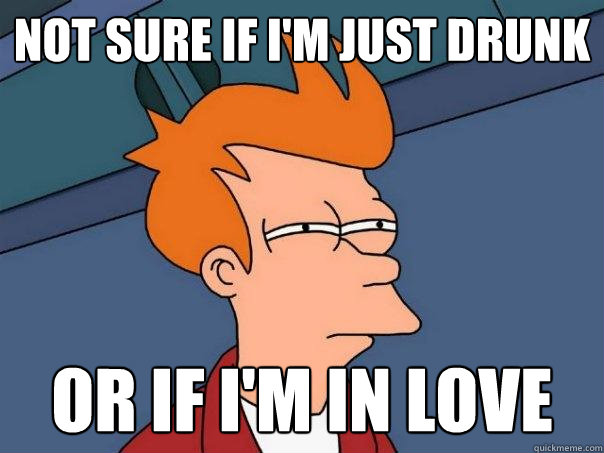 Not sure if i'm just drunk or if i'm in love  Futurama Fry