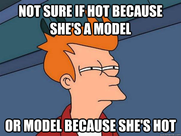 Not Sure if hot because She's a model Or model because she's hot  Futurama Fry