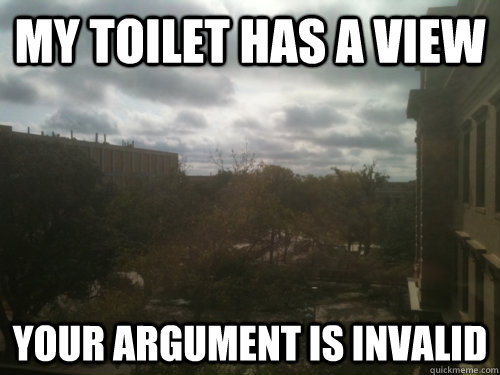 My toilet has a view your argument is invalid  TAMU academic building toilet