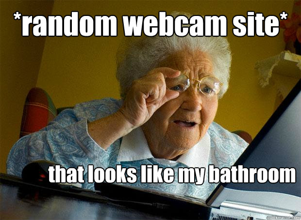 *random webcam site* that looks like my bathroom

  Grandma finds the Internet