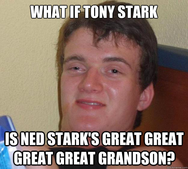 What if Tony Stark Is Ned Stark's Great great great great grandson?  10 Guy