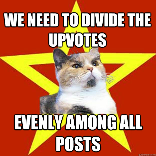We need to divide the upvotes Evenly among all posts  