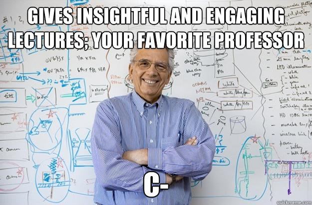 gives insightful and engaging lectures; your favorite professor c- - gives insightful and engaging lectures; your favorite professor c-  Engineering Professor