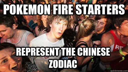 Pokemon Fire Starters represent the Chinese Zodiac  Sudden Clarity Clarence