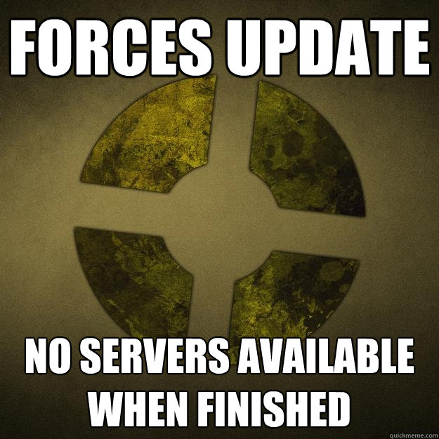 Forces Update No servers available when finished  