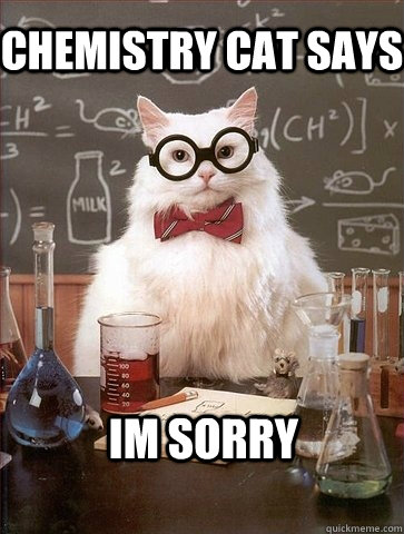 CHEMISTRY CAT SAYS  IM SORRY - CHEMISTRY CAT SAYS  IM SORRY  Chemistry Cat