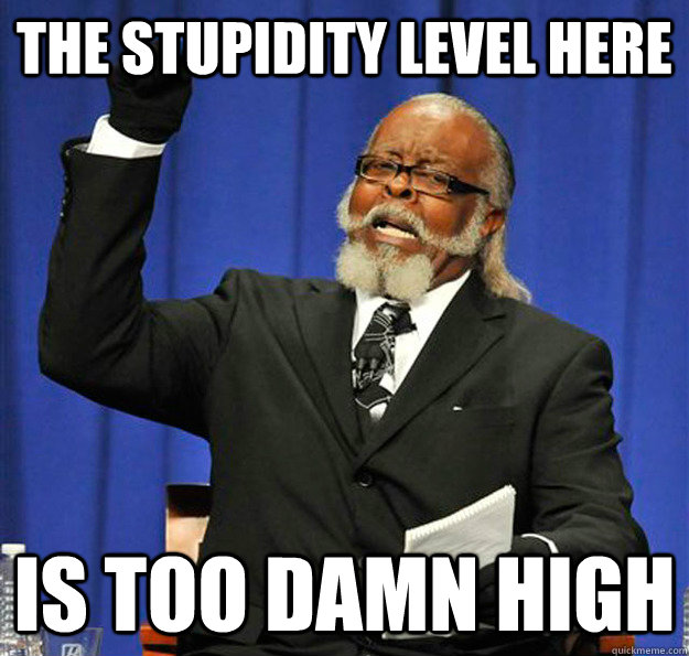 The stupidity level here Is too damn high - The stupidity level here Is too damn high  Jimmy McMillan