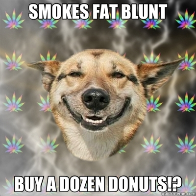 SMOKES FAT BLUNT BUY A DOZEN DONUTS!?  Stoner Dog