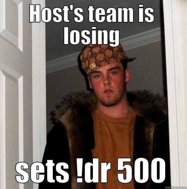 HOST'S TEAM IS LOSING SETS !DR 500 Scumbag Steve