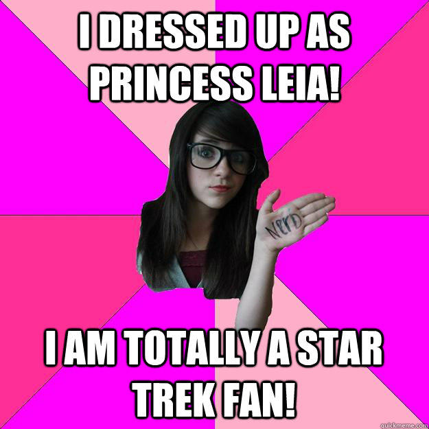 i dressed up as princess leia! i am totally a star trek fan!  
