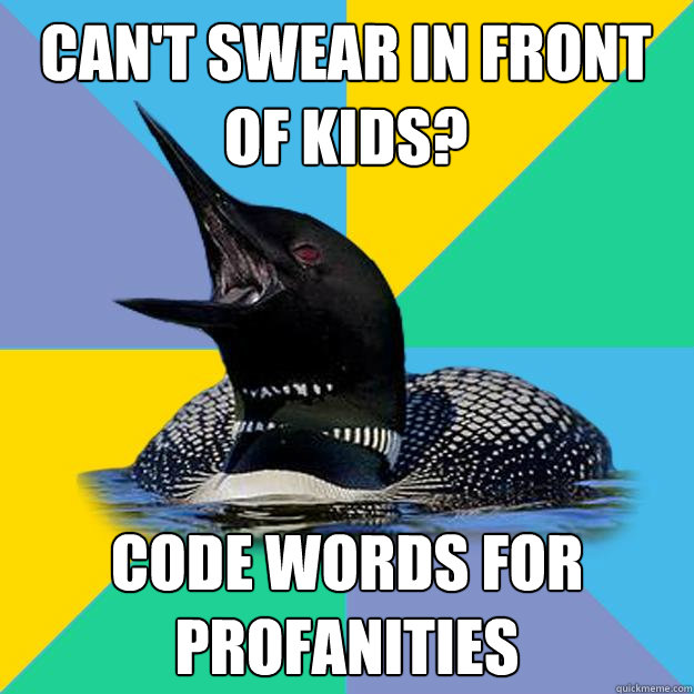 can't swear in front of kids? code words for profanities   Camp Counsellor Loon