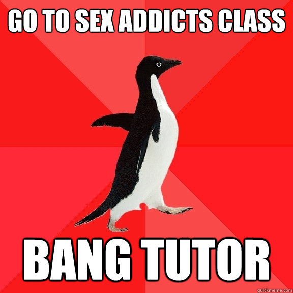 go to sex addicts class bang tutor  Socially Awesome Penguin