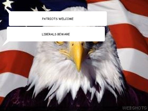 PATRIOTS WELCOME LIBERALS BEWARE - PATRIOTS WELCOME LIBERALS BEWARE  KICKEN THE LIBERALS BASH