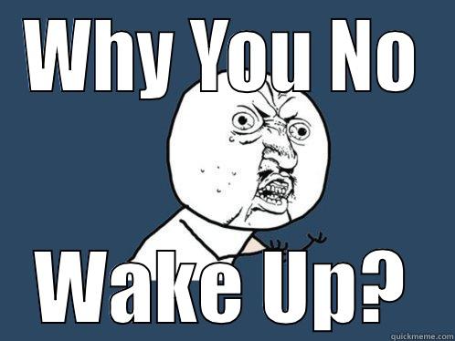 WHY YOU NO WAKE UP? Y U No