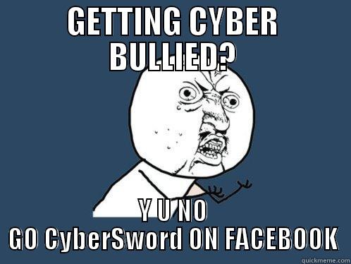 GETTING CYBER BULLIED? Y U NO GO CYBERSWORD ON FACEBOOK Y U No