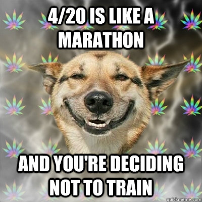 4/20 is like a marathon and you're deciding not to train  