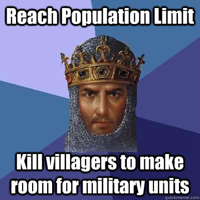 Reach Population Limit Kill villagers to make room for military units  Age of Empires