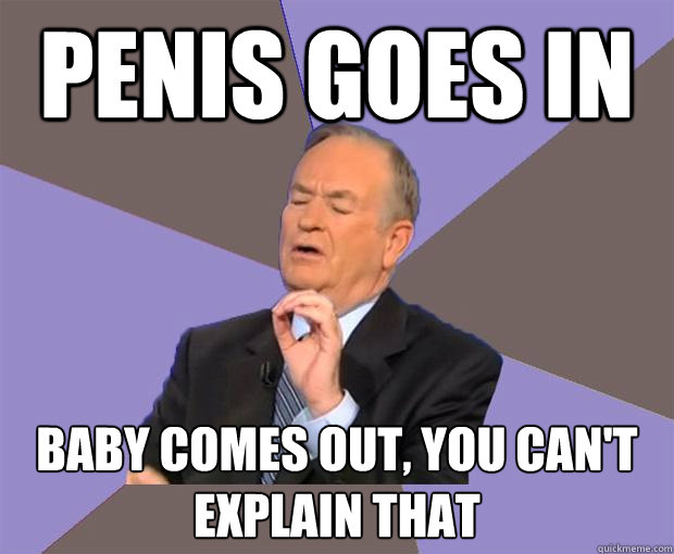 Penis GOes in baby comes out, you can't explain that  Bill O Reilly