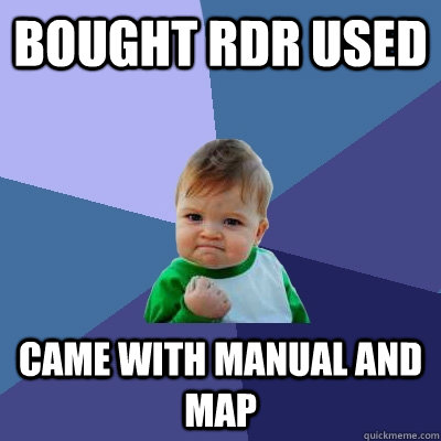 Bought Rdr used came with manual and map  Success Kid