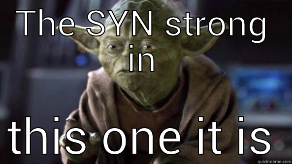 THE SYN STRONG IN THIS ONE IT IS True dat, Yoda.